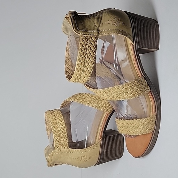 Sugar Haidee Sandal Braided Strappy Back Zip Faux Leather Stacked Block Heel 7.5 - Picture 10 of 16